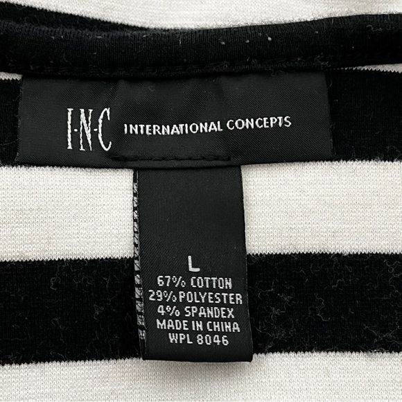 Inc Military Band Knit Black White Stripe Jacket - Picture 4 of 4